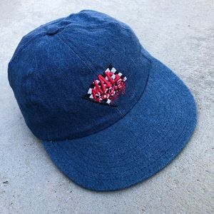 Vtg Mac Tools Racing Blue Denim Hat - Adjustable Size